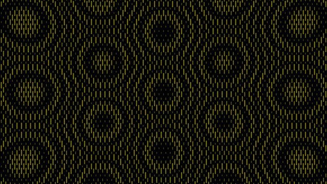 Yellow Dot Matrix Circle Pattern On Black Abstract Digital Background
