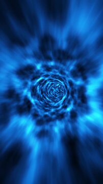 Simulation of traveling through a wormhole. Vertical version.