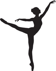 Silhouette of a graceful ballerina dancing © fawzy