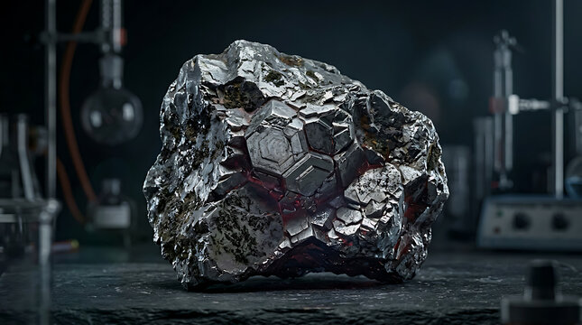 Raw Bohrium Conceptual Macro Texture with Hexagonal Close Packed Structure for Synthetic Transition Metal and Periodic Table Backgrounds