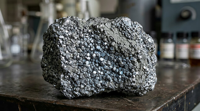 Raw Cadmium Macro Texture with Hexagonal Close Packed Crystal Structure for Transition Metal and Periodic Table Backgrounds