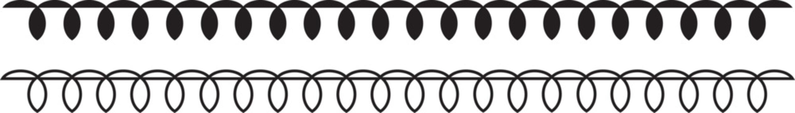 set of vertical seamless stitches graphics for web and texture design, featuring high-quality vector