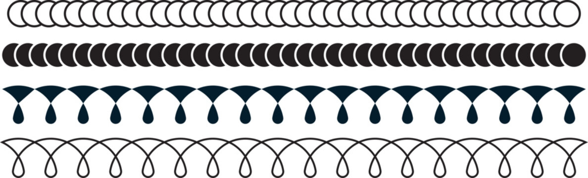 set of vertical seamless stitches graphics for web and texture design, featuring high-quality vector