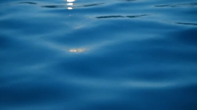 Calm ocean water with sunlight reflections.