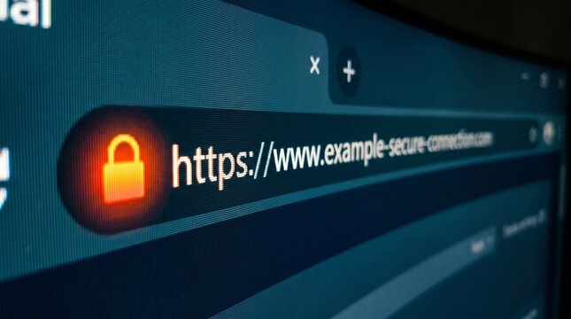 Red unlocked padlock icon in a web browser's address bar indicating an insecure HTTPS connection on a dark screen.