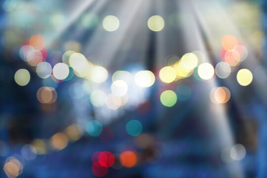 Colorful glowing city lights, Bokeh lights background