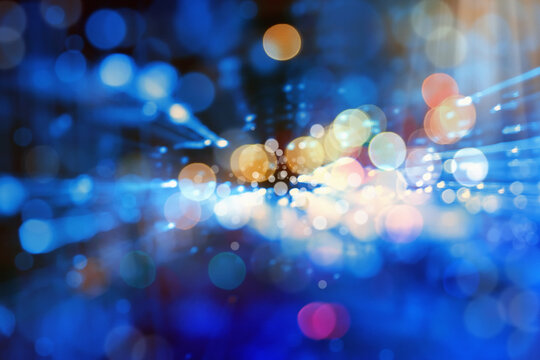 Colorful glowing city lights, Bokeh lights background