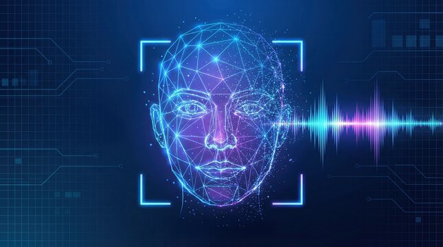 AI voice cloning and speech synthesis technology enables call translation and language processing to prevent scam with advanced digital facial