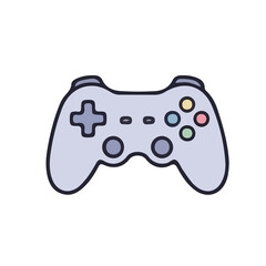 Cute hand drawn video game controller doodle illustration © engrave