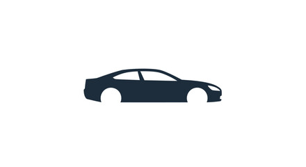 Fototapeta premium Dark silhouette of a modern sedan car icon.