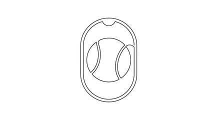 Tennis ball outline inside oval frame, simple vector icon, sport symbol © Iwak