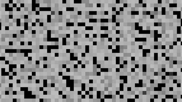 Black And White Pixel Mosaic Noise Pattern With Abstract Digital Texture
