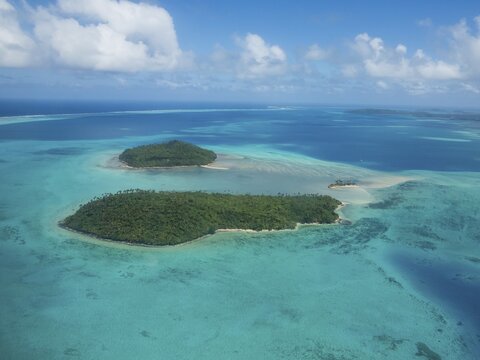 Aerial of the lagoon of Wallis, Wallis and Futuna