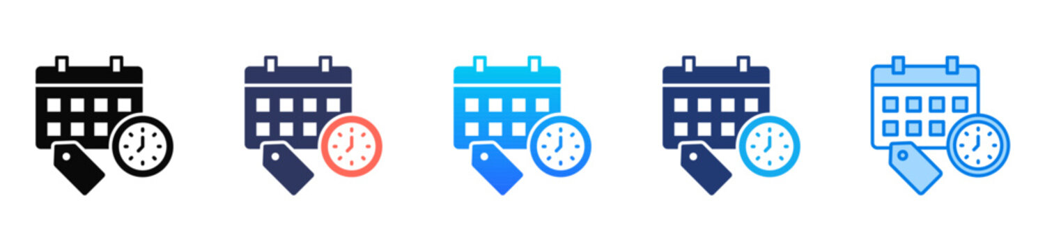 Due Dates icon sheet multiple style collection