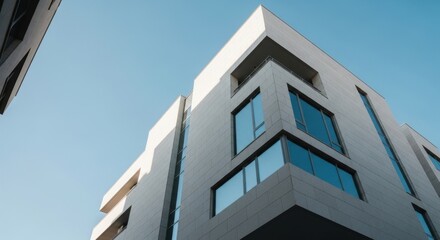 Obraz premium Modern Architectural Building with Glass Windows