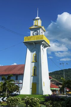 Clock tower in downtown Apia, Upolo, Samoa, South Pacific