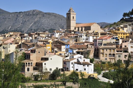 View of the village Polop de la Marina, Costa Blanca, Spain, Europe