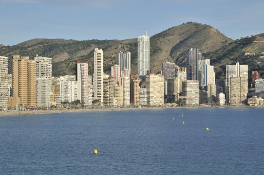 Skyline of Benidorm, Costa Blanca, Spain, Europe