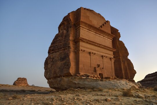 Qasr Al-Farid, 2000-year-old tomb of the Nabataeans, Hegra or Madain Salih, AlUla region, Medina province, Saudi Arabia, Arabian Peninsula