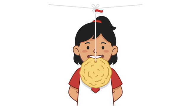Little girl eating a pancake.