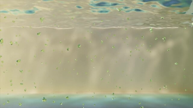 Excessive impurities and bacterial infection in the aqueous layer of the eye cause eye fatigue, dryness, and blurred vision. 3D animation of ocular anatomy pathology.
