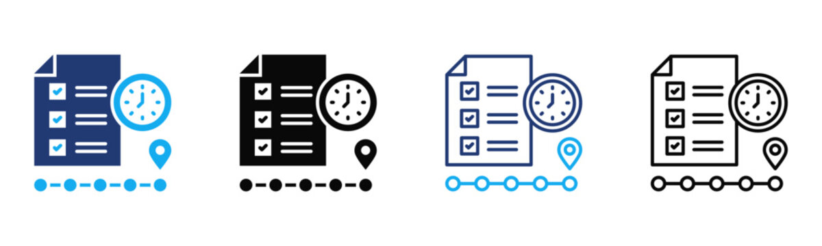Task Timeline icon sheet multiple style collection