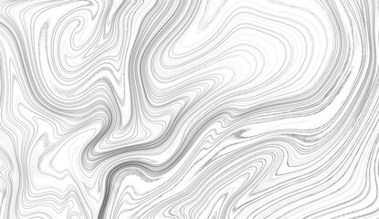 Fototapeta premium Monochrome abstract marble texture with flowing contour lines and fluid swirl patterns. Elegant black and white background design with organic movement and modern artistic style.