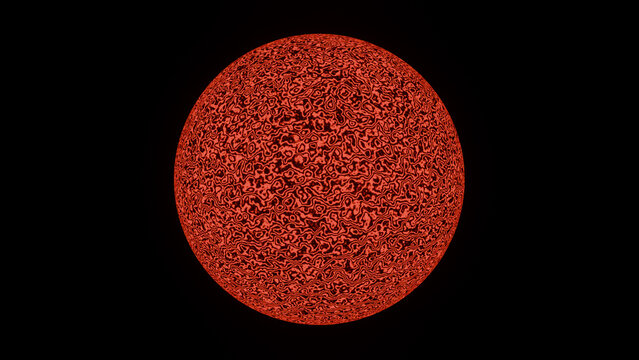 Red Speckled Planet Sphere With Abstract Cosmic Surface Texture
