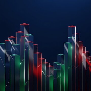 3D rendered financial bar chart representing market data trends with business investment analysis statistics exchange performance financial corporate information forecast strategy