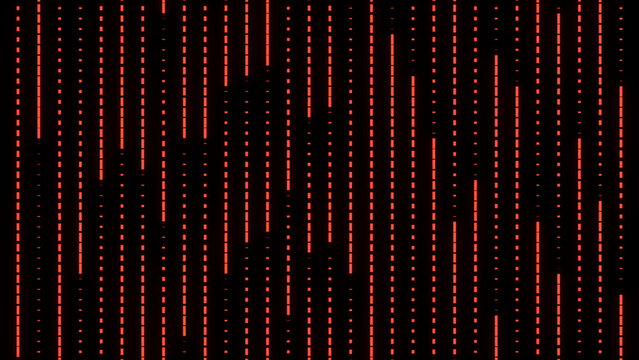 Vertical Red Data Streams Falling Across A Dark Cyber Technology Screen
