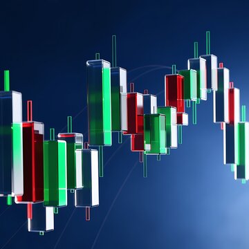 Stock market candlestick chart visualizing financial data and trading volatility with candlestick investment analysis business fluctuation currency exchange visualization portfolio