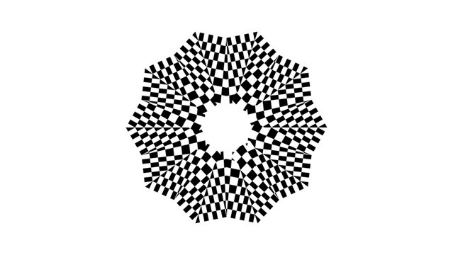 Black and white checkered circular pattern