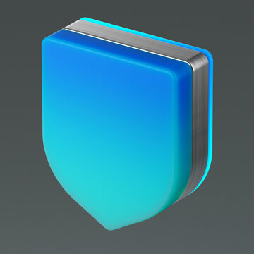 3D shield icon representing protection, security, and safety. Modern glossy blue gradient design suitable for cybersecurity, insurance, healthcare, privacy, and digital protection concepts.
