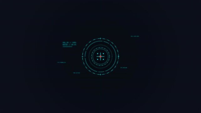 Futuristic motion graphic interface with animated digital HUD elements and dynamic data visualization for technology and sci-fi themes.