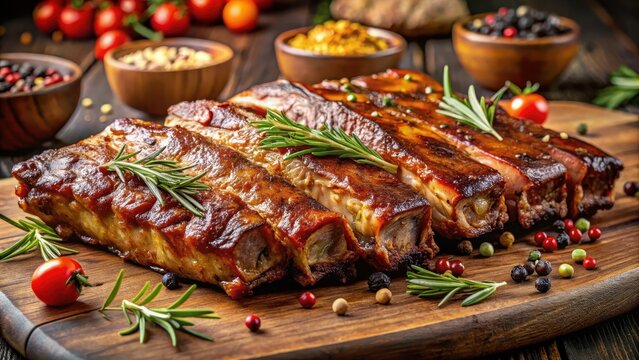 Baked pork ribs with spices