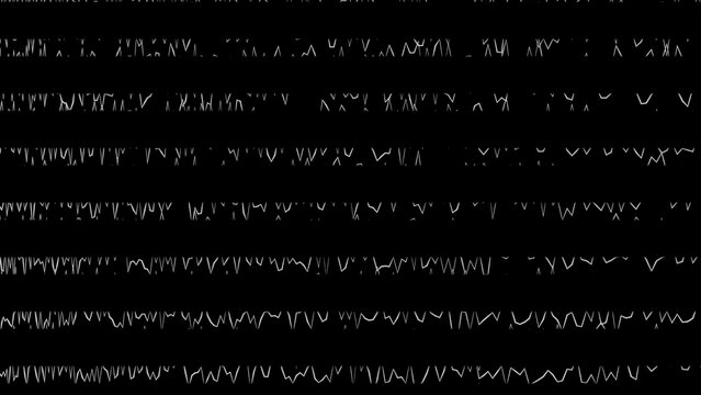 Flickering White Digital Lines on Dark Glitch Texture Background
