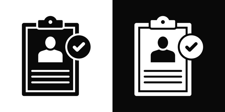 Task Ownership Icon In Black And White Background Style.