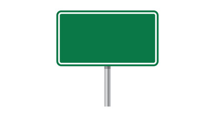 Green highway sign with white border on a white background © Victoria hub