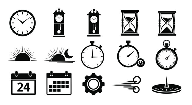 Set of Time and Date Icons