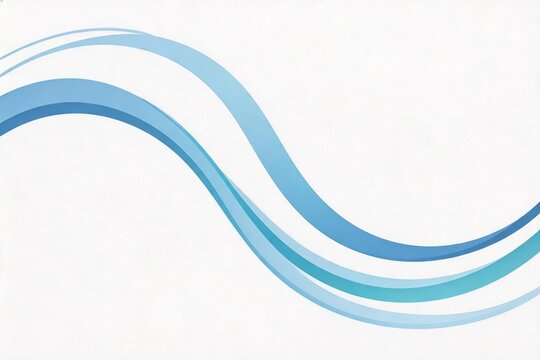Abstract blue wave lines on white
