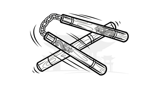 Nunchaku martial arts weapon.
