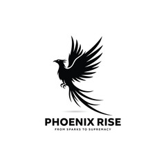 Fototapeta premium Phoenix bird logo. Flying mythical mascot vector illustration. Powerful wing branding design. Freedom eagle concept. Premium phoenix graphic. Professional phoenix bird mascot logo vector illustration 