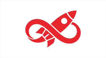 Red Rocket Infinity Symbol Logo Design. © Ahmad