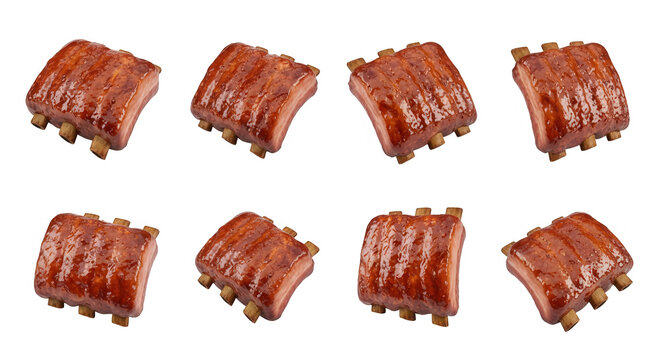 grilled ribs collage on a white backdrop bbq food options for culinary visuals potentially for restaurant menus