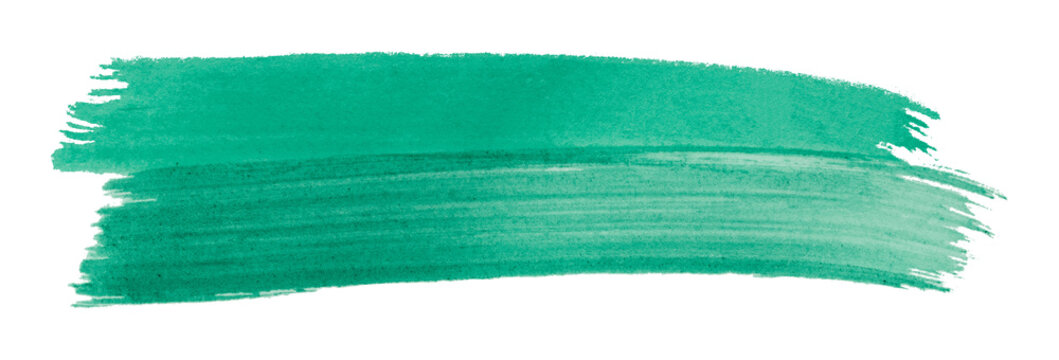 green brush isolated on transparent background green watercolor