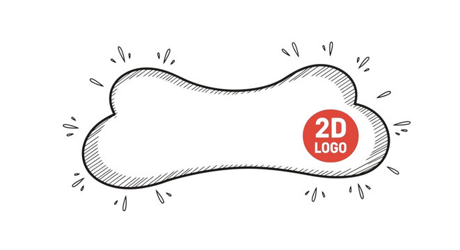 Hand drawn organic cloud shape for logo presentation.