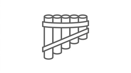 Pan Flute Icon - Simple Line Art Illustration © abdul roof