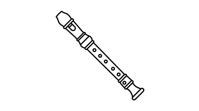 Recorder Instrument Line Art Icon