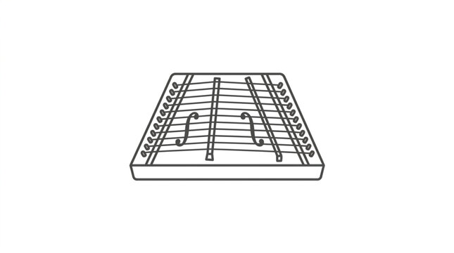 Dulcimer Musical Instrument Icon Outline Vector