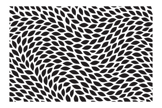 Seamless Black and White Flowing Leaf Pattern &mdash; Abstract Botanical Swirl Foliage Texture Background